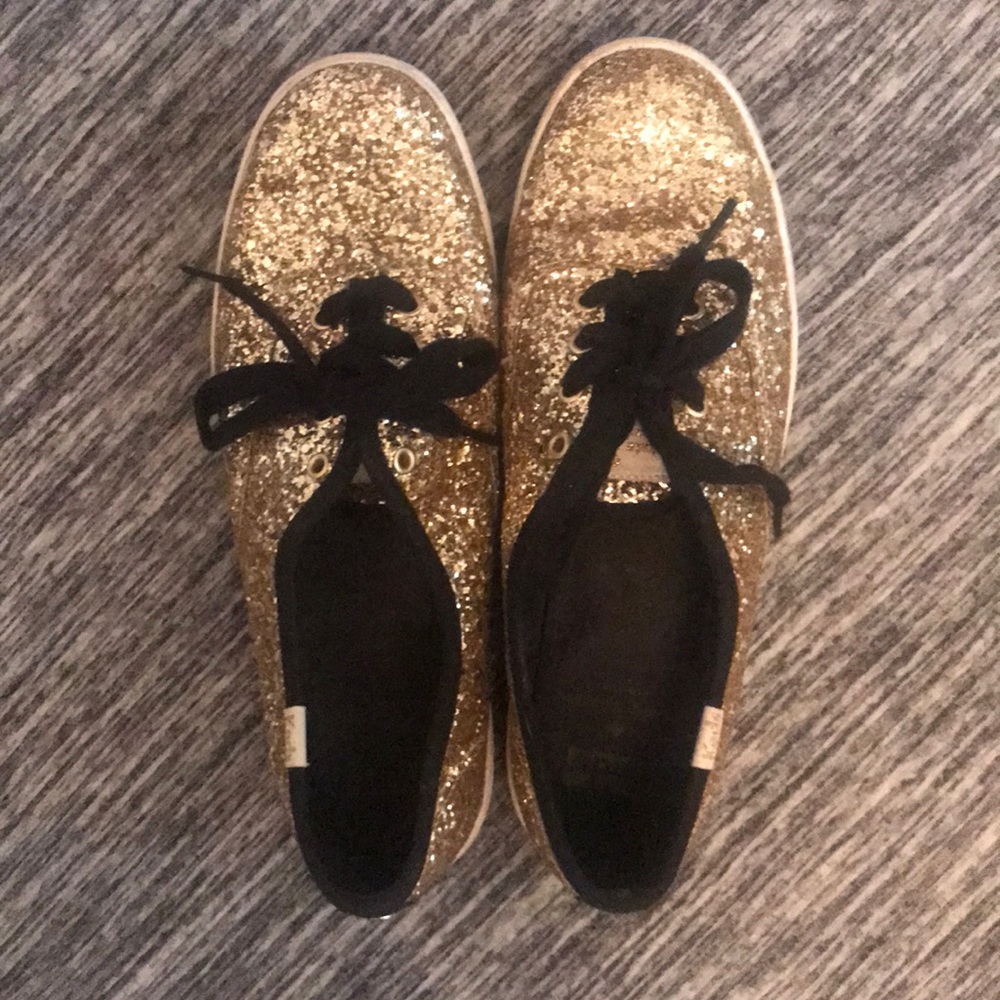 Gold glitter Keds for Kate Spade, size 7.5